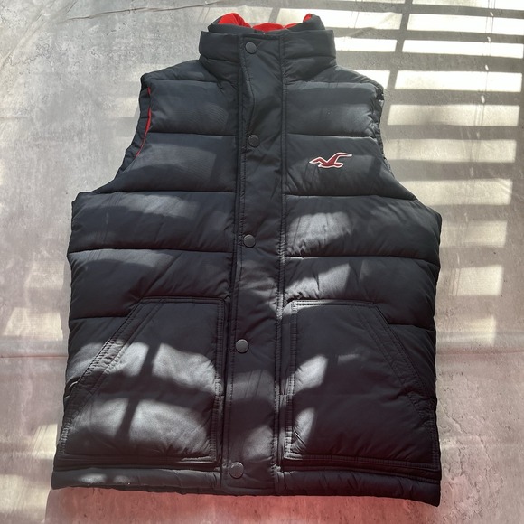 Hollister Other - Hollister Vest Mens Medium Puffer Quilted Sleeveless Jacket Winter Warm Lined